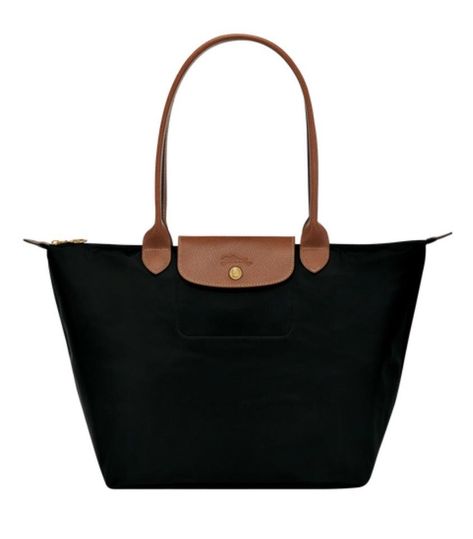 Longchamp Le Pliage Black, Long Champ Bag, Longchamp Le Pliage Large, Sac Vanessa Bruno, Longchamp Tote, Longchamp Bag, Longchamp Bags, Large Shoulder Bags, Black Tote