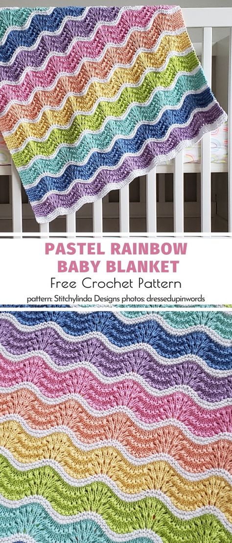 Free Rainbow Crochet Patterns, Rainbow Crochet Blankets, Crocheted Baby Blankets Free Patterns, Crocheted Rainbow Blanket, Crochet Rainbow Baby Blanket Free Pattern, Crochet Rainbow Pattern Free, Rainbow Yarn Crochet, Rainbow Baby Crochet Blanket, Gifts To Make For Friends