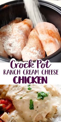 Chicken Recipes With Cream Cheese, Stuffed Chicken Breast Cream Cheese, Chicken And Cheese Recipes, Chicken Breast Crockpot Recipes, Crockpot Chicken Breast, Cream Chicken, Vegetarian Crockpot Recipes, Easy Healthy Dinner, Cheese Chicken