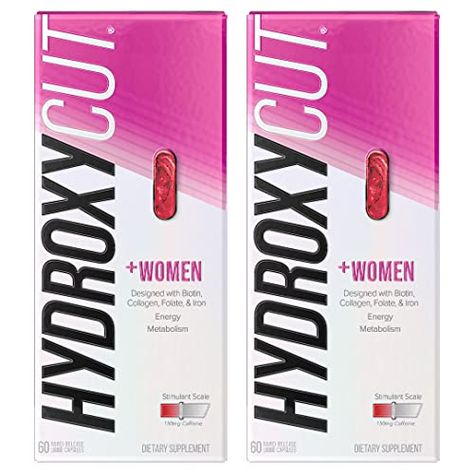 Hydroxycut + Women Pills with Biotin & Collagen | Hair Nails and Skin Vitamins | Iron Supplement | Energy Pills, 60 Count (2 Pack) Iron Pills, Skin Vitamins, Iron Supplement, Metabolism Booster, Vitamins For Skin, Whole Foods Market, Hair Nails, Folic Acid, Green Juice