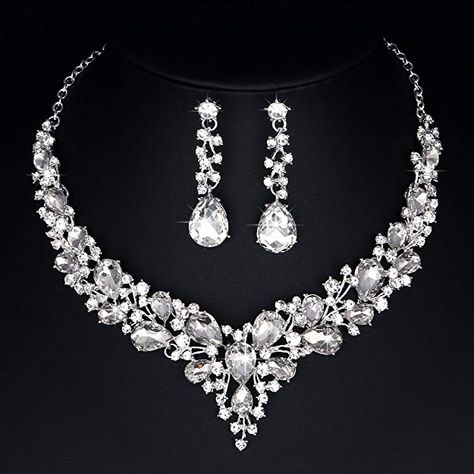 Crystal Jewelry Necklaces, Formal Jewelry, Crystal Jewelry Sets, Wedding Jewelry Sets, Bridal Jewelry Sets, Bridal Necklace, Necklace And Earrings, Austrian Crystal, Necklace Earring Set