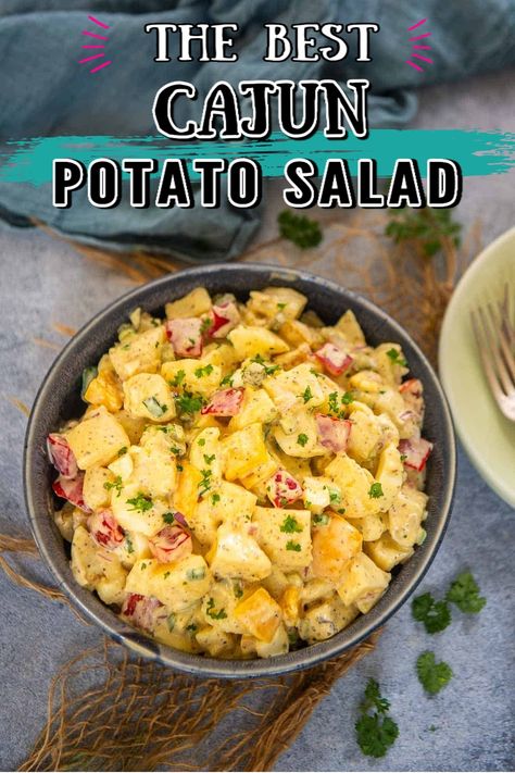 New Orleans Potato Salad, Creole Potato Salad, Indian Potato Salad, Shrimp Potato Salad, Cajun Potluck Dishes, Cajun Christmas Food, Cajun Pasta Salad, Cajun Salad, Cajun Potato Salad Recipe