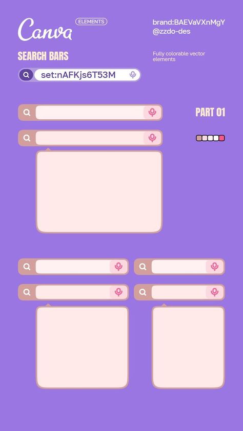 Canva Element Keyword - UI Search Bars & Sear Keyword Elements Canva, Graphic Shapes Design, Canva Element Keyword, Canvas Learning, Canva Element, Canva Elements, Color Vector, Dream Design, Canva Design