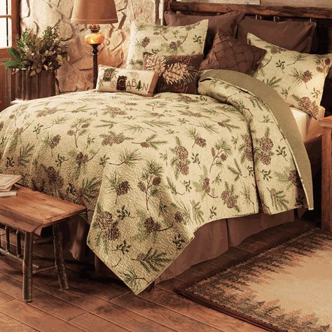 Pinecone Valley Bedding Collection Big Bedroom, Rustic Bedding Sets, Woodland Retreat, Cheap Bedding Sets, King Quilt Sets, Black Forest Decor, Luxury Duvet Covers, Forest Decor, Luxury Bedding Collections