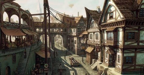 Who Were You In Medieval Times? Habbo Hotel, Hidden Object Game, Fantasy Village, Fantasy Town, Heroic Fantasy, Art Village, Fantasy Background, Level Design, Fantasy City