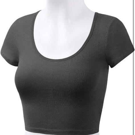 Dark grey scoop neck crop top Scoop Neck Crop Top, Neck Crop Top, Dark Grey, Scoop Neck, Crop Top, Crop Tops, Grey, Plus Fashion, Outfit Inspo