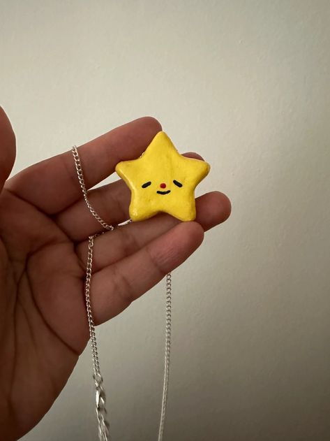 Clay Star Baby Necklace | Little Lumps Clay Star Necklace, Clay Necklace Diy, Air Dry Clay Necklace, Clay Locket, Clay Presents, Clay Star, Spooky Diy, Aesthetic Objects, Sculpture Art Clay