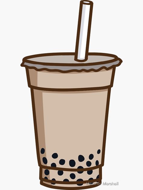 "Bubble Tea" Sticker by hmarshmello | Redbubble Boba Cup Drawing, Gacha Life Props Food, Boba Clipart, Gacha Life Props, Bubble Tea Drawing, Boba Stickers, Bubble Tea Sticker, Tea Stickers, Tea Wallpaper