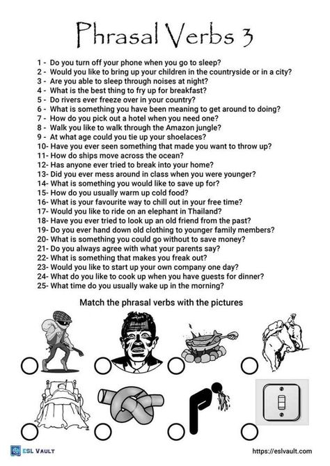 phrasal verb conversation questions Speaking Activities English, Conversation Questions, Phrasal Verb, Esl Teaching Resources, English Teaching Materials, Speech Language Activities, English Teaching Resources, English Activities For Kids, English Language Learning Grammar