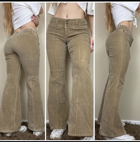 Low Rise Jeans Outfit, Corduroy Pants Outfit, Khaki Pants Outfit, Large Belt, High Waisted Jeans Vintage, Low Waisted Jeans, Jean Trends, Alt Girl, Streetwear Y2k