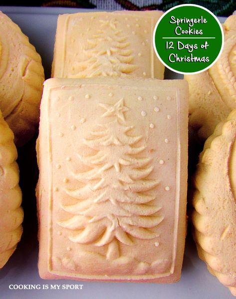 Cookie Recipe For Embossed Rolling Pin, Molded Cookie Recipe, German Cookies, Springerle Cookies, Best Sugar Cookie Recipe, Bite Size Desserts, Holiday Party Foods, Cookie Press, Christmas Tree Cookies