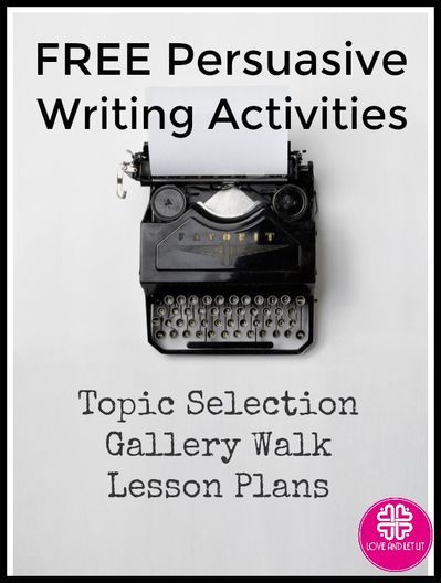 Teaching Persuasive and Argumentative Essay Writing in High School? Click through for free topic selection, lesson plans, activities and materials. This Persuasive Writing Freebie is the perfect way to start a persuasive writing unit. Unit plan, sample wr Argumentative Writing Activities, Persuasive Writing Activities, Persuasive Techniques, High School Literature, Classroom Lesson Plans, Argumentative Writing, Middle School Lessons, School Essay, Fun Classroom Activities