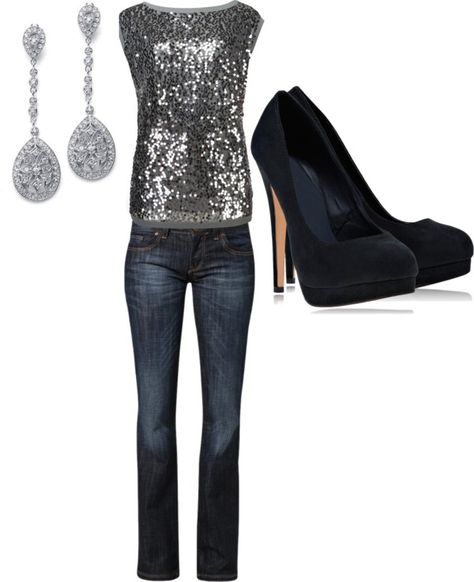 "New Year's Eve-Casual" by chelsey-sendelbach on Polyvore Sports Party Outfit, New Years Eve Party Outfits, Lederhosen Outfit, Trendy Party Outfits, Party Outfits Night, Casual Party Outfit, Leather Pants Outfit, Nye Outfits, Outfit Chic