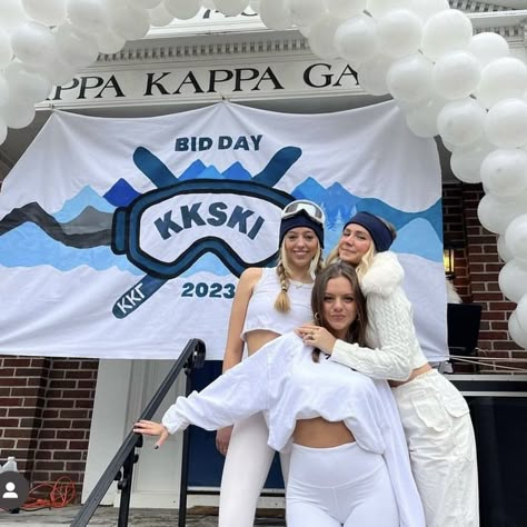 Snow Sorority Theme, Ski Sorority Theme, Apres Ski Bid Day, Sorority Ski Theme, Snow Bid Day Theme, Winter Bid Day Themes, Snow Place Like Home Bid Day, Ski Bid Day Theme, Ski Bid Day