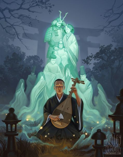 The Incredible Legend of Hoichi the Earless Minstrel | Tsem Rinpoche Friendship Photography, Gothic Fantasy Art, Arte Dc Comics, Japon Illustration, Samurai Art, Fantasy Rpg, Fantasy Inspiration, Medieval Fantasy, Fantasy Artwork