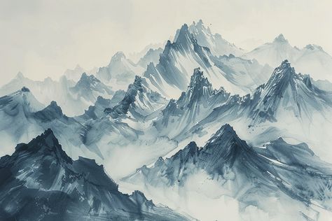 #ChineseInkPainting #ColossalMountainRange #Minimalist #FewColors #3:2AspectRatio #TheCandie Chinese Mountains Photography, Mountain Range Painting, Chinese Mountains, Chinese Ink Painting, Inspirational Digital Art, Mountain Drawing, Phone Inspo, Chinese Landscape, Chinese Ink