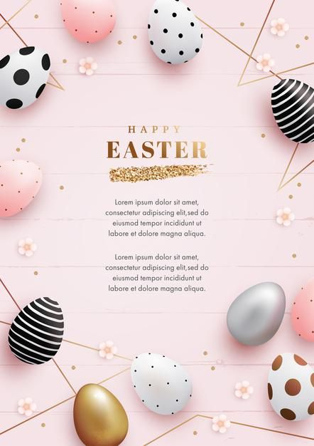 Vertical greeting card template for easter with realistic eggs Premium Vector Easter Day Poster, Easter Vector, Happy Easter Card, Easter Images, Easter Pictures, Easter Sale, Easter Wishes, Greeting Card Template, Easter Printables