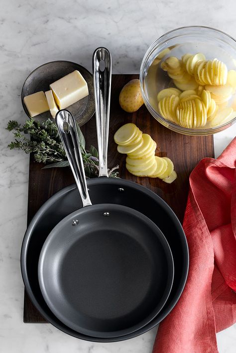 “To keep my nonstick pans in top condition, I avoid using any abrasive tools like knives and metal spatulas. I stick with rubber and wooden tools.” - Chef Mei Lin Induction Cookware, Fry Pan Set, Cooked Veggies, Nonstick Cookware, Fry Pan, Pan Set, Non Stick Pan, Fun Cooking, Williams Sonoma