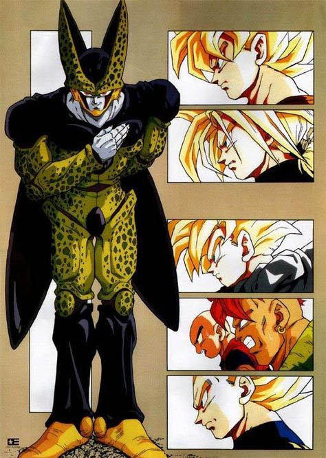 80s & 90s Dragon Ball Art — Collection of my personal favorite images posted... Super Trunks, Cell Games, Cell Saga, Goku Gohan, Perfect Cell, Dbz Art, Goku Super, Dragon Balls, Dragon Ball Super Manga