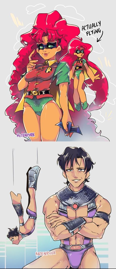 Robin and Starfire Batman And Starfire, Male Version Of Starfire, Robin X Starfire Pregnant, Starfire Redesign Ideas, Robin And Starfire Matching Pfps, Starfire Genderbend, Black Starfire Fanart, Starfire And Robin Fanart, Robstar Fanart