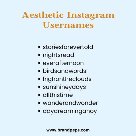 750 Instagram Username Ideas For Social Media Influencers - Brand Peps Username Ideas For Nature Account, Account Names Ideas Social Media, Username Ideas For Bookstagram, Studygram Username Ideas, Nature Username Ideas, Username For Music Account, Bookish Username Ideas, Social Media Username Ideas, Nature Usernames For Instagram