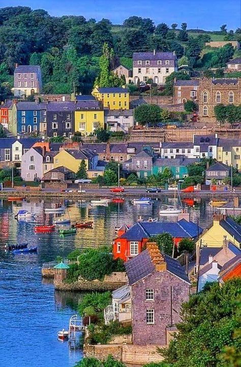 Kinsale, County Cork, Ireland #irishlandscape #ireland #kinsale #countycork Ireland Countryside, Irish Vacation, Ireland Pictures, County Cork Ireland, Southern Ireland, Colorful Houses, Irish Landscape, County Cork, Ireland Landscape