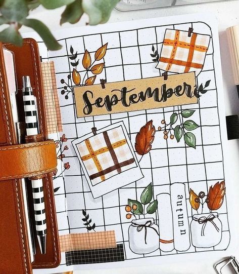 Diy Bullet Journal, Bullet Journal September, Bullet Journel, Bullet Journal Ideas Templates, Bullet Journal Cover Page, Bullet Journal Cover Ideas, Bullet Journal Paper, Journal Diy, Bullet Journal Mood