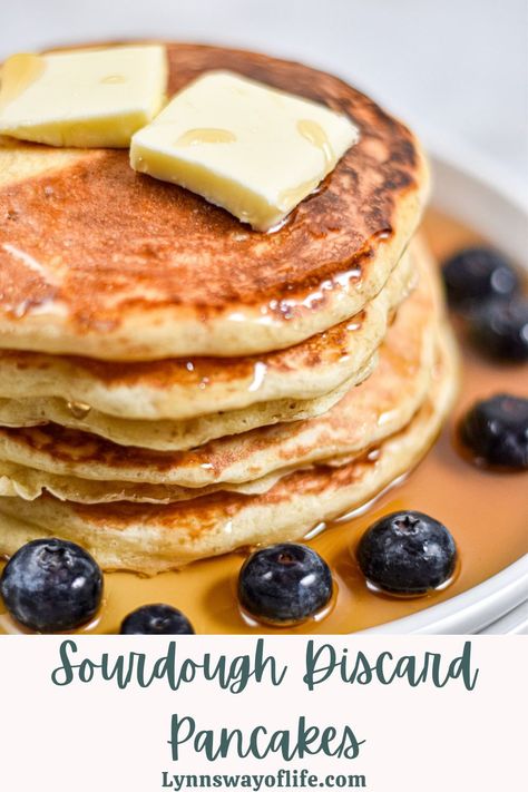 Light and fluffy, sourdough discard pancakes are a great way to use your extra sourdough starter. You won't go back to the boxed pancake mix after you've had homemade pancakes with sourdough! Sourdough Discard Pancakes, Discard Pancakes, Blueberry Recipes Breakfast, Fluffy Blueberry Pancakes, Simple Sourdough, Blueberry Pancakes Recipe, Freeze Pancakes, Pancake Calories, Sourdough Pancakes