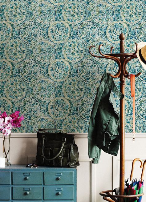 Eclectic Wallpaper, Bohemian Wallpaper, Wallpaper Warehouse, Peel Stick Wallpaper, Medallion Design, Eclectic Style, Stick Wallpaper, Cool Wallpaper, Peel And Stick Wallpaper