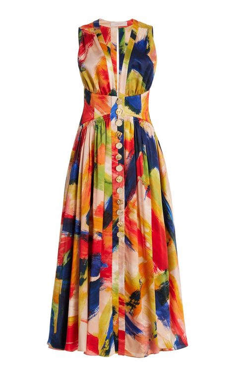 Classy Dress Outfits, Silk Midi Dress, Fashion Mistakes, Looks Chic, Fashion Line, Printed Silk, Midi Dress Sleeveless, Long Dresses, Classy Dress