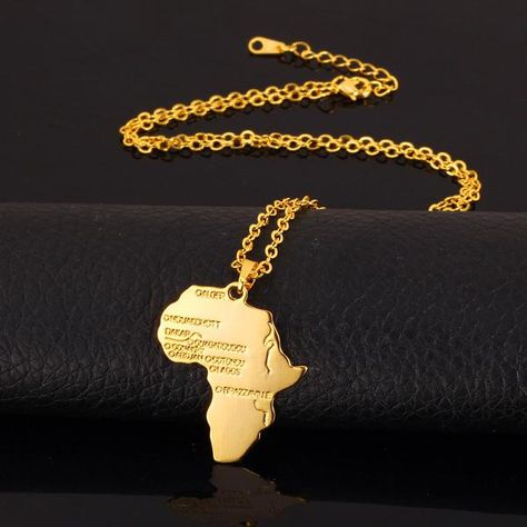 Hiphop African Map Necklaces Pendants Platinum/18K Real Gold Plated for Men/Women Jewelry Africa Pendant, Africa Jewelry, Gold Chain Men, Hiphop Jewelry, Africa Necklace, Ethiopian Jewelry, African Map, Map Jewelry, Map Pendant