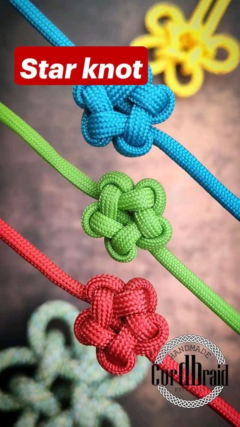 New Tutorial!!! Star knot | Pinterest Star Knot, Paracord Patterns, Paracord Projects Diy, Simpul Makrame, Pola Macrame, Paracord Bracelet Patterns, Paracord Crafts, Cords Crafts, Paracord Bracelet Diy