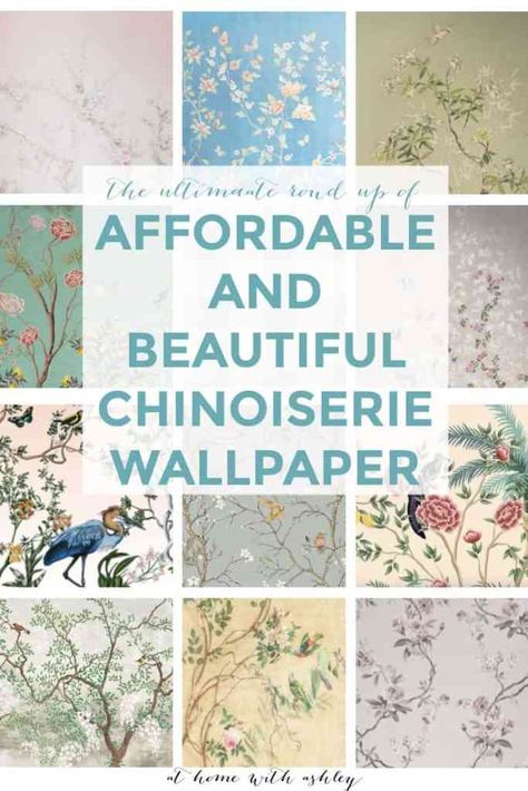 Wall Panels For Bathrooms, Chinoiserie Bedroom Decorating Ideas, Chinoiserie Wallpaper Bedroom, Chinoiserie Chic Wallpaper, Floral Wallpaper Bathroom, Chinoserie Wallpaper, Green Chinoiserie Wallpaper, Chinoiserie Interior Design, Apartments Bathroom