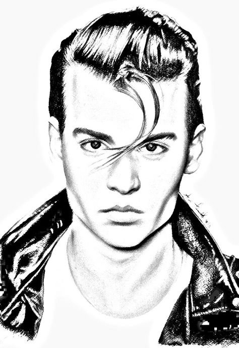 Johnny Depp Drawing Easy, Johnny Depp Sketch, Johnny Depp Drawing, Johnny Depp Tattoos, Johnny Depp Mad Hatter, Johnny Depp Characters, Tupac Art, جوني ديب, Young Johnny Depp