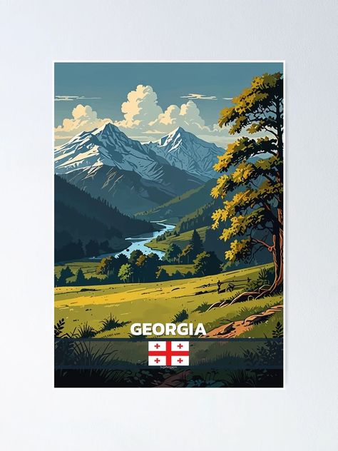 "Georgia Travel " Poster for Sale by Thistle-TShop | Redbubble Georgia Poster, Georgia Travel, Travel Poster, Travel Posters, Sale Poster, Georgia, Highlights, For Sale, Travel