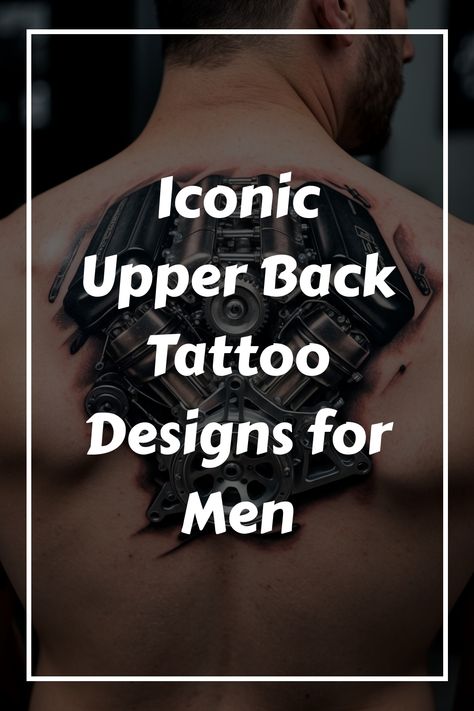 Modern upper back tattoos for guys Power Tattoo For Men, Upper Back Tattoos For Guys, Upper Back Tattoo Men Ideas, Upper Back Tattoo Men, Back Tattoo Ideas For Men, Back Tattoo Men, Back Tattoos For Guys Upper, Upper Back Tattoo, Back Tattoos For Men