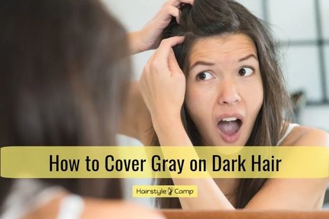 6 Non-Invasive Ways to Cover Grays on Dark Hair – HairstyleCamp Hide Grey Hair, Dimensional Hair Color, Hide Greys, Color Depositing Shampoo, Covering Gray Hair, Hair Gray, Gray Hair Highlights, Signature Ideas, Hair Rinse