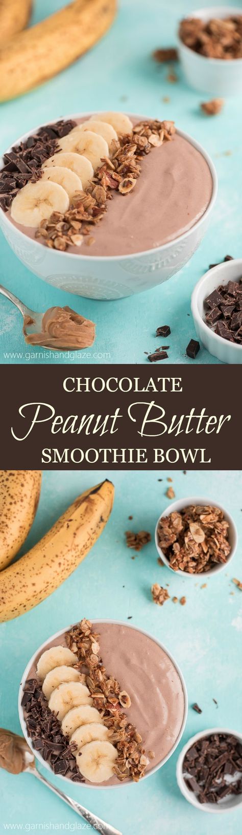 Start your day with a CHOCOLATE PEANUT BUTTER SMOOTHIE BOWL that is high in protein and super delicious. Chocolate Pb Smoothie, Chocolate Peanut Butter Smoothie Bowl, Pb Smoothie, Peanut Butter Smoothie Bowl, Protein Smoothie Bowl, Chocolate Smoothie Bowl, Smoothie Breakfast, Chocolate Peanut Butter Smoothie, Peanut Butter Smoothie