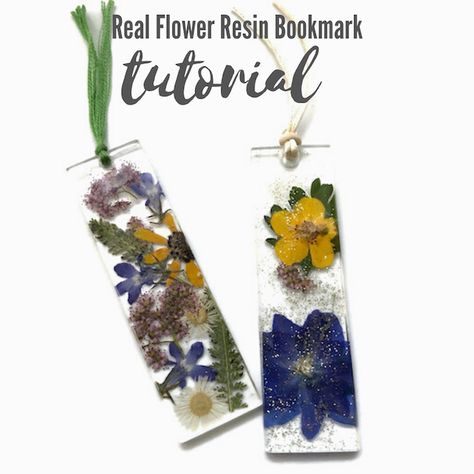 Resin Jewelry Tutorial, Faux Gold Leaf, Flower Bookmarks, Resin Bookmarks, Free Jewellery Making Tutorials, How To Make Resin, Flower Resin Jewelry, Easy Jewelry, Resin Bangles