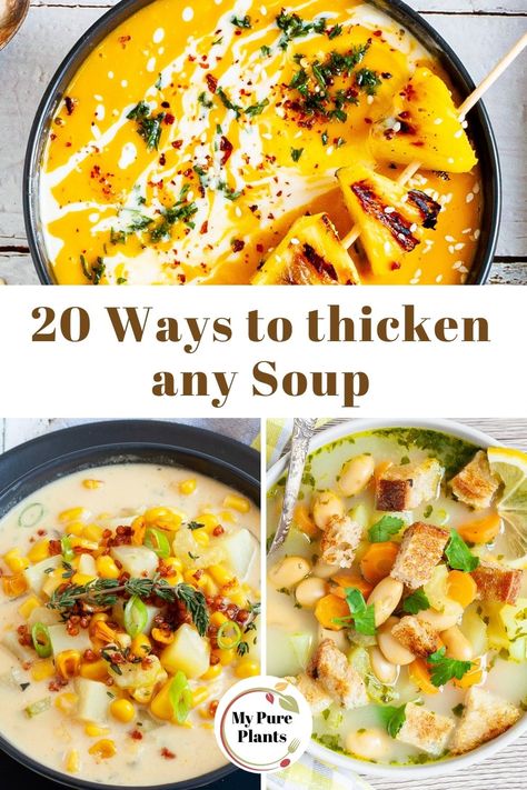 Thick Chicken Soup Recipes, How To Thicken Up Potato Soup, How To Thicken Soup In Crockpot, Thick Chicken Soup, Thick Soup Recipes, Thickening Soup, Soup Thickener, Thick Soups, Thicken Soup