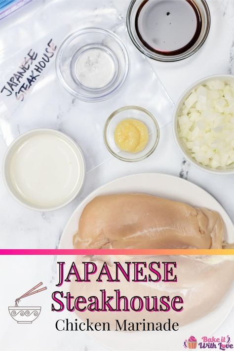 Japanese Marinade For Chicken, Marinade For Hibachi Chicken, Hibachi Chicken Marinade, Hibachi Marinade, Hibachi Ginger Sauce, Steakhouse Chicken, Asian Chicken Marinade, Asian Marinade For Chicken, Chicken Wing Marinade