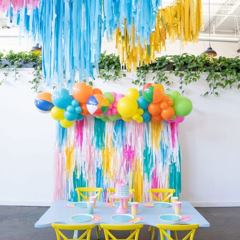 This Backdrops & Props item by OhMyDarlingPartyCo has 158 favorites from Etsy shoppers. Ships from Fort Worth, TX. Listed on Dec 17, 2023 Ball Party Decorations, Kids Pool Party Birthday, Beach Ball Party, Streamer Wall, Decorating Business, Neighborhood Party, Pool Party Kids, Summer Party Themes, Party Photo Backdrop