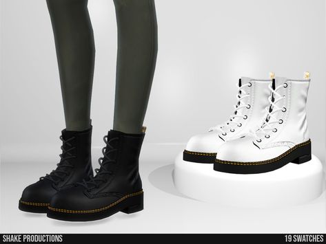 The Sims Resource - 917 - Leather Boots (Female) Combat Boots Sims 4 Cc, Shakeproductions Sims 4, Ts4 Female Shoes, Sims 4 Cc Shoes Doc Martens, Sims 4 Cc Grunge Shoes, The Sims Resource Sims 4 Shoes, Sims 4 Combat Boots, Sims 4 Cc Converse High Tops, Sims 4 Cc Combat Boots