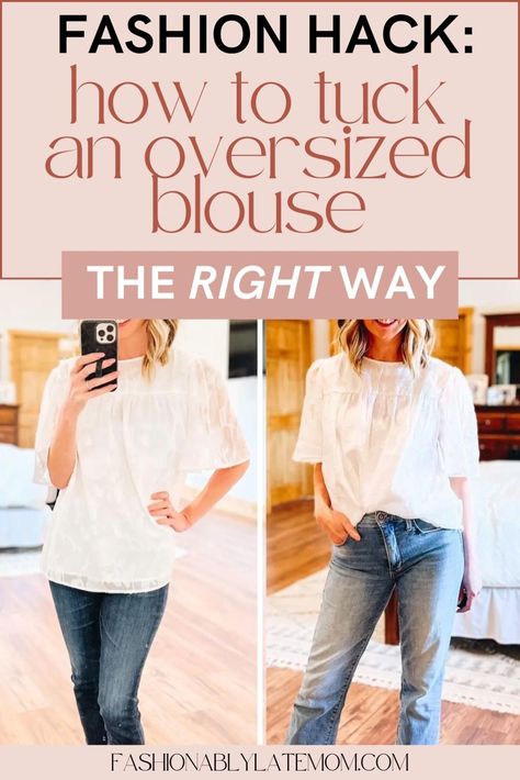 Discover the secrets to a perfect Tucked In Shirt Outfit with our detailed guide on How to Properly Tuck In an Oversized Shirt. Explore different techniques like the Shirt Tucked Into Jeans and the popular Half Tucked Shirt style. These Shirt Hacks will help you turn Loose Shirts into fashionable and sophisticated looks effortlessly. Long Tee Outfit, Front Tuck Shirt, Smart Casual White Shirt, Loose Shirt Outfit, Tucked In Shirt Outfit, Half Tucked Shirt, Shirt Tucked Into Jeans, Boyfriend Shirt Outfits, Tucked In Shirt