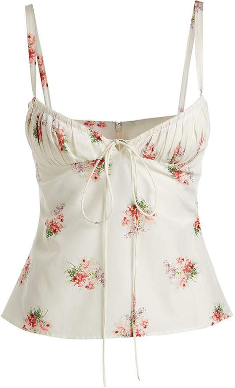 Brock Collection Tessie Orchid-Print Bustier Silk-Cotton Tank Top Brock Collection, Costume Intero, Kids Home, Cotton Tank Top, Tankini Top, Dream Clothes, Cute Tops, Look Fashion, Pullover Styling