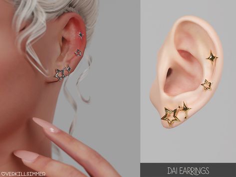 Dai earrings | Overkill Simmer Sims 4 Black Nails, Sims 4 Piercing Cc, Sims Earrings, Sims 4 Cc Earrings, Black Sims, Cc Jewelry, Earrings Piercings, Men's Piercings, Sims 4 Piercings