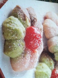 Spumoni Dessert, Cookie Press Cookies, Spumoni Ice Cream, Press Cookies, Cookie Press Recipes, Cherry Pistachio, Spritz Cookie, Spritz Cookie Recipe, Italian Sweets