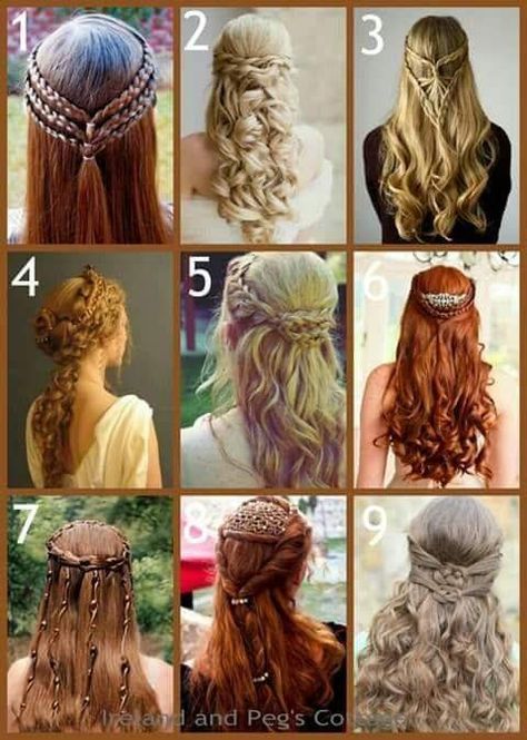 Celtic Hairstyles, Viking Haircut, Celtic Braid, Celtic Hair, Medieval Hairstyles, Hairstyles Theme, Medieval Wedding, Viking Hair, Loose Braids