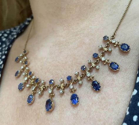 Blue Sapphire Jewelry Indian, Blue Sapphire Necklace Indian, Blue Stone Necklace Indian Gold, Heavy Gold Necklace Indian, Blue Beads Indian Jewellery, Stone Necklace Gold Indian, Fashion Jewelry Necklaces Gold, Blue Gemstone Necklace, Blue Sapphire Jewelry