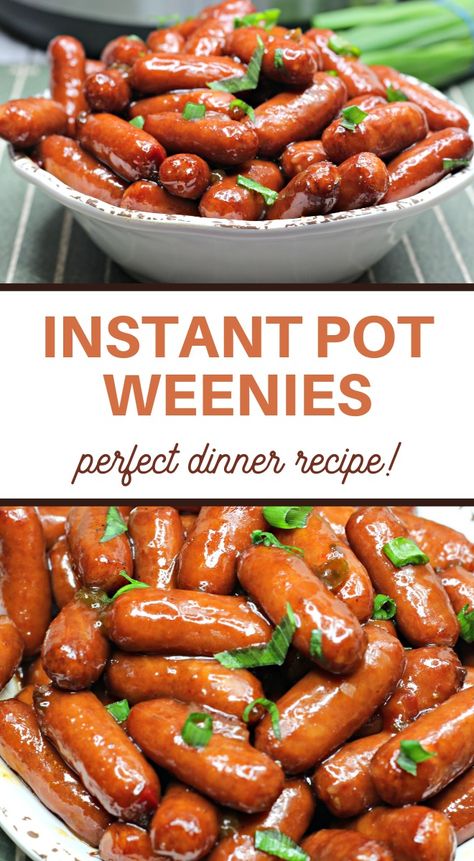 Instant Pot Cocktail Wiener Recipe - 3 Boys and a Dog Cocktail Weenies Instant Pot, Cocktail Weiner Recipes, Cocktail Weiners, Bbq Cocktails, Cocktail Wieners, Cocktail Weenies, Pumpkin Pie Bars Recipe, Fried Steak Recipes, Carrot Soup Recipes